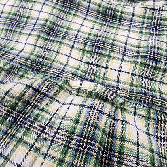 Woolrich Shirt Mens Medium Navy Mini Plaid Woven Short Sleeve Casual Button Up - Picture 14 of 16